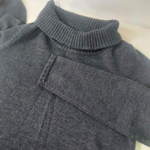EILEEN FISHER Charcoal Grey Merino Wool Turtleneck Sweater Dress Size‎ S Read!